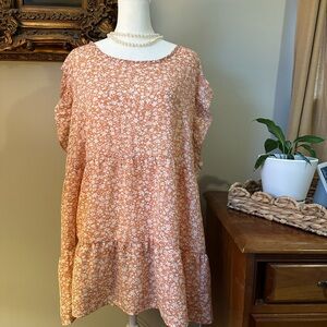 Coral Floral Ruffle blouse